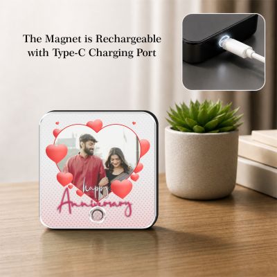 Personalized Happy Anniversary Musical Fridge Magnet for Home & Refrigerator Door Decor for Parents, Husband Wife, Bhaiya & Bhabhi Music Player